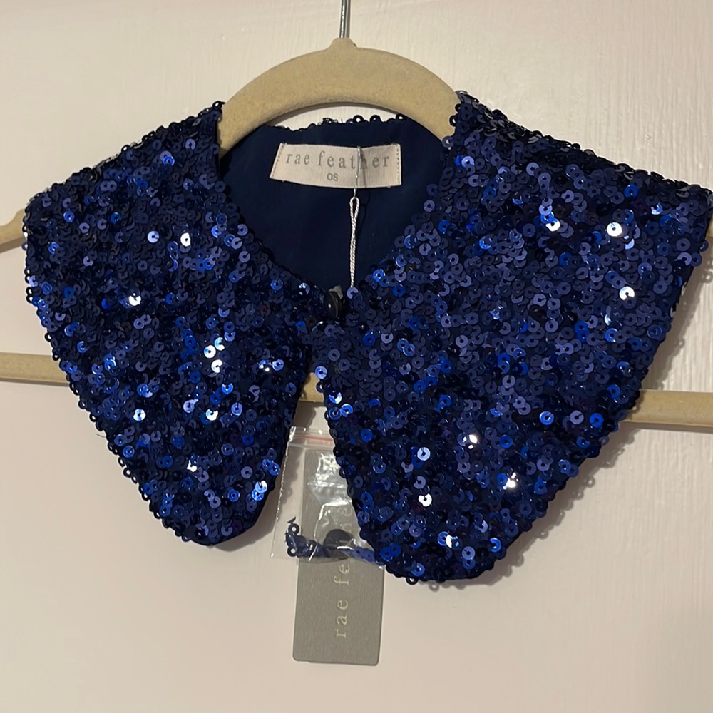 Navy sequin collar